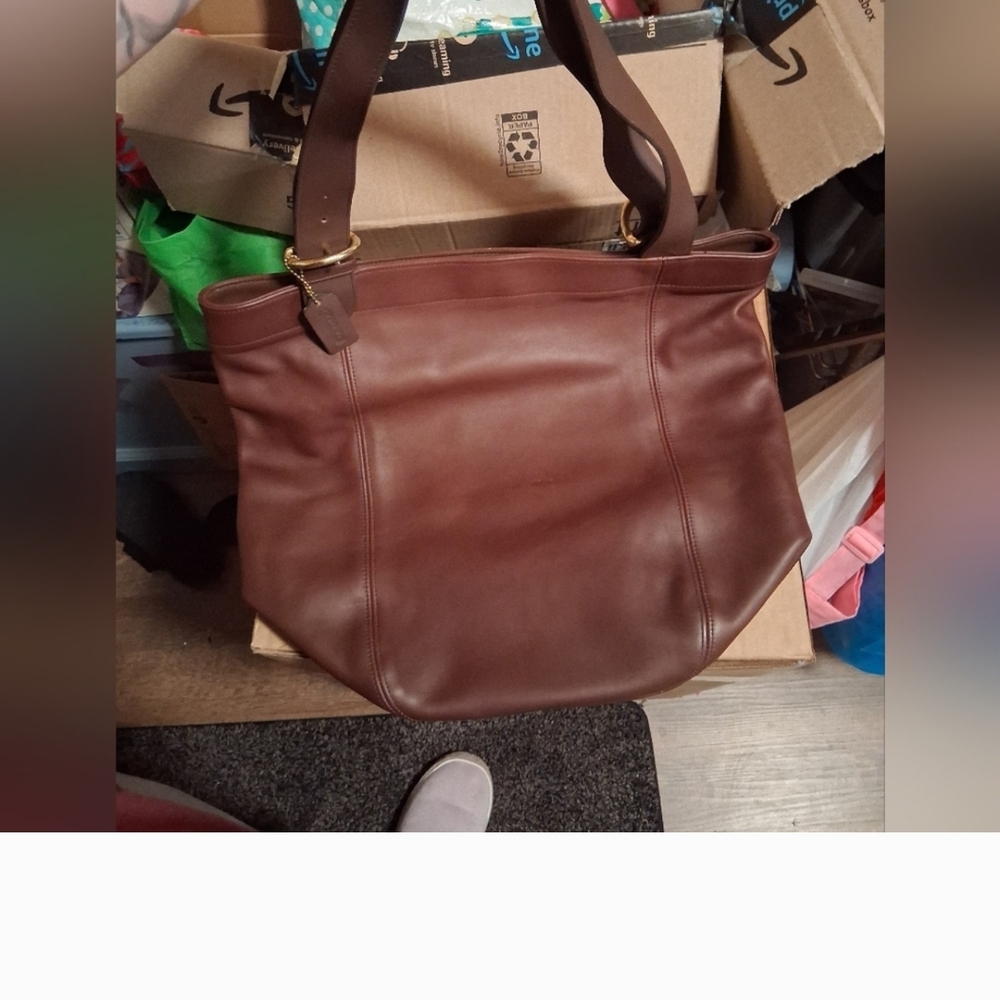 Coach Rich Brown Leather Tote